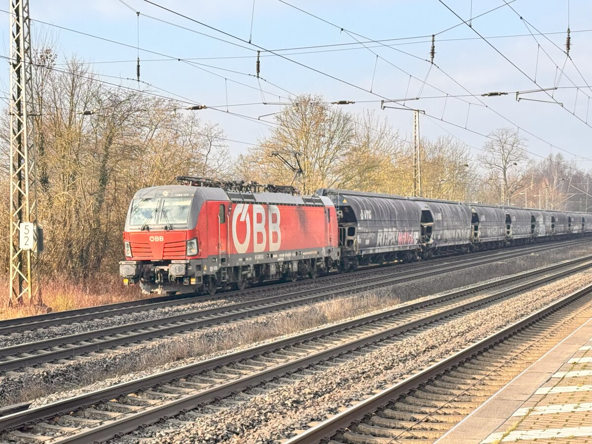 BR 1293 177 mit Weizen durch Dedensen-Gmmer Richtung Osten. 1.Februar 2025