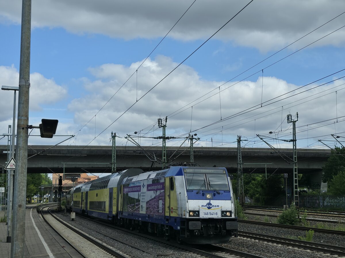 BR 146 541-8 ( Lneburger Heide ) als (RB31 / ME81621 Hamburg Hbf -> Lneburg) bei der Ausfahrt HH-Harburg. 19.06.2025