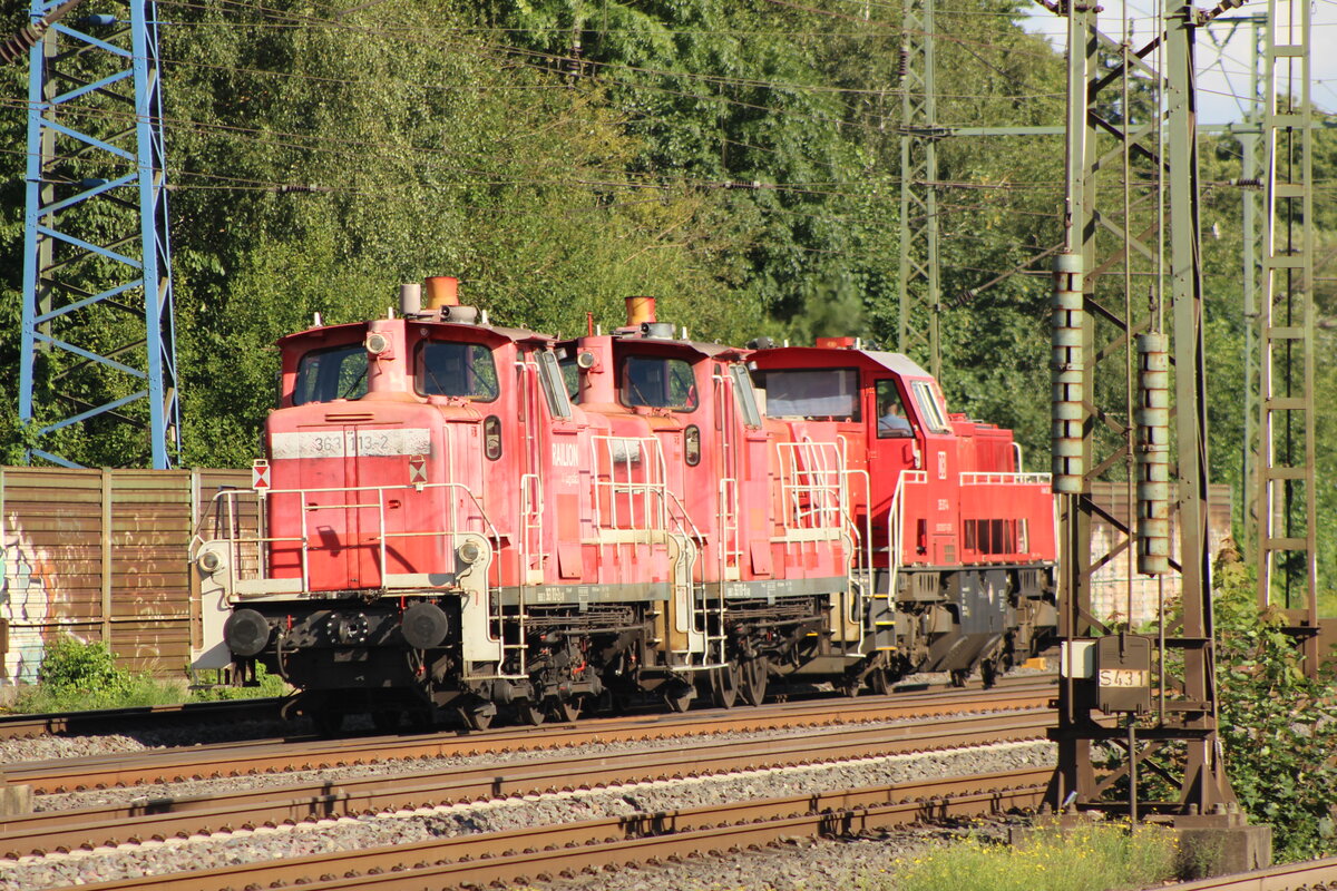 BR 265 017-4 berfhrt BR 363 110-8 + 363 113-2 Richtung Maschen. 1.8.2025