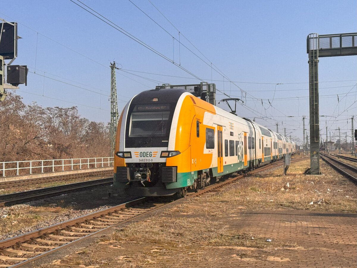 BR 3462 012/512 als (RE1 / RE 73725 Potsdam Hbf -> Magdeburg Hbf) bei der Einfahrt MG-Neustadt. 8.Mrz 2025
