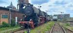 BR 52 6666 steht beim Sommerfest BW Schneweide.