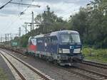 BR 383 001-5 von CD Cargo mit leeren Containerzug durch HH-Harburg. 