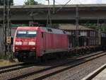 BR 152 098-0 von DB Cargo mit Leeren Containerzug durch HH-Harburg.