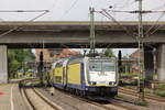 br-146-5/890865/br-146-505-d-ams-als-rb BR 146 505 D-AMS als (RB 41 / ME 81927 Hamburg Hbf -> Bremen Hbf) bei der Ausfahrt HH-Harburg Richtung Buchholz(Nordheide). 1.8.2025
