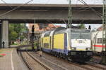 br-146-5/890876/br-146-519-4-d-ams-von-metronom BR 146 519-4 D-AMS von Metronom als (RE 3 / ME 82129 Hamburg Hbf -> Uelzen) bei der Ausfahrt HH-Harburg Richtung Winsen(Luhe) .1.8.2025