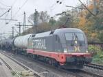 BR 182 502 (242.502  Zurg ) von HectorRail ist mit seinen Kesseln in Richtung Sden unterwegs bei HH-Harburg.