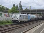 BR 187 307-4 Railpool mit einen Kesselzug bei der Durchfahrt HH-Harburg -> Maschen/Buchholz.