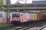 BR 189 801-4 D-WLE (WLE 81) mit Containern durch HH-Harburg Richtung Sden. 1.8.2025