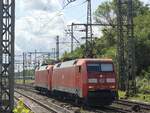 BR 152 095-6 + BR 152 117-8 als Lz bei der Durchfahrt HH-Harburg -> Hamburg Hafen.