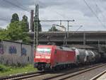 BR 152 008-9 DB Cargo mit Kessel bei der Durchfahrt HH-Harburg.