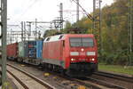 HafenBR 152 162-4 D-DB mit Containern durch HH-Harburg Richtung Maschen / Buchholz.