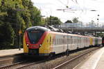 BR 1440 184 + 1440 343 der HLB als (RB 75 / RB 28712 Aschaffenburg Hbf -> Wiesbaden Hbf) bei der ausfahrt Mainz-Bischhofsheim.  22.August 2025