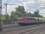 BR 155 191-0 von LDK mit Schttgutwagen bei der Durchfahrt HH-Harburg.