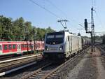 BR 187 076-5 RheinCargo mit einen Kesselzug bei der Durchfahrt HH-Bergedorf -> Tiefstack.