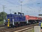 BR 363 199-1 der SMR Rangiert vor dem DB Museum Koblenz.