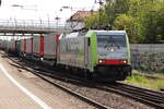 BR 486 506-9 CH-BLSC als KLV-Zug durch Mainz-Bischofsheim.